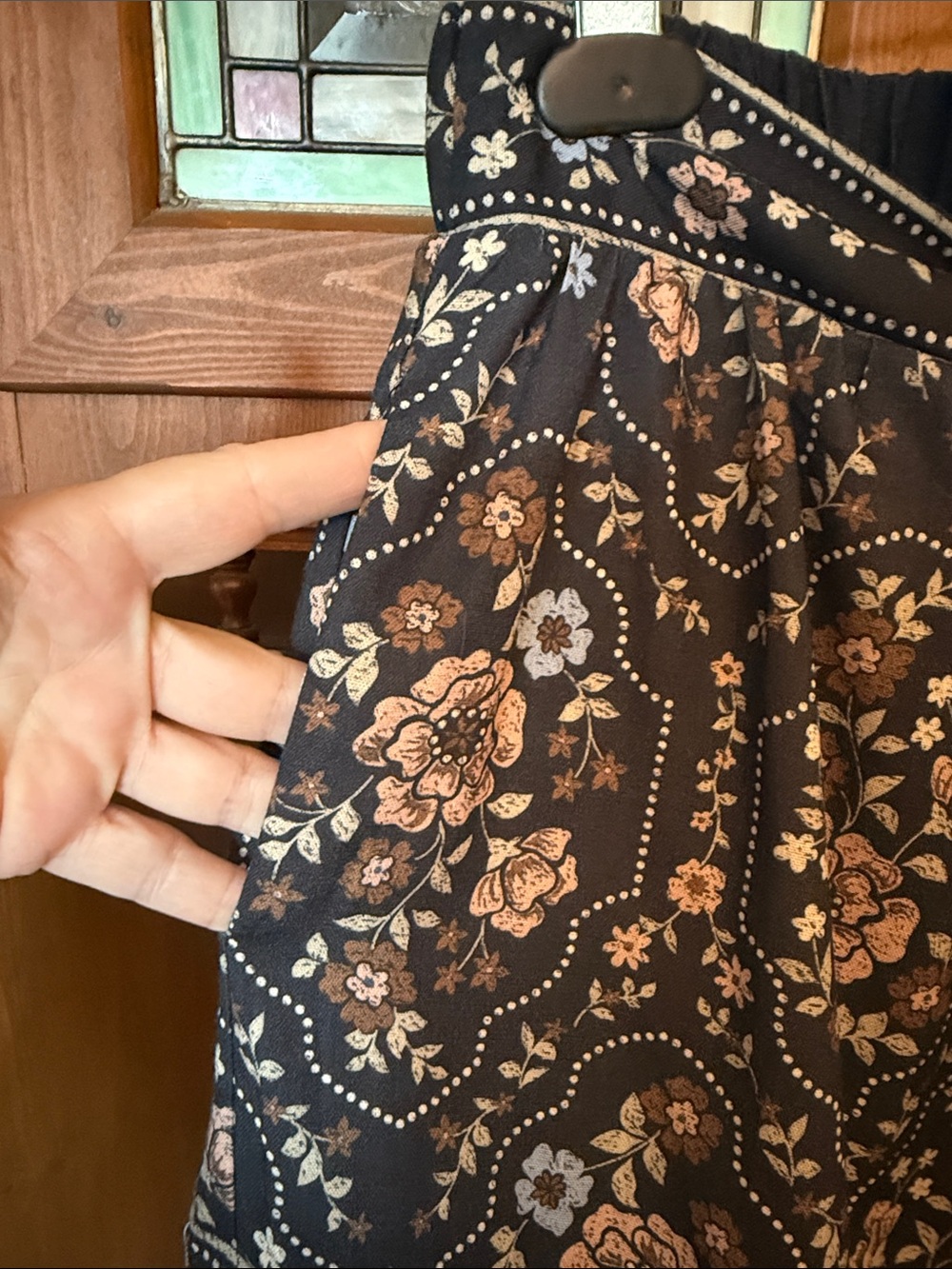 NWT Polagram Dark Floral Tiered Midi Maxi Skirt with Pockets - Size M - Picture 5 of 10